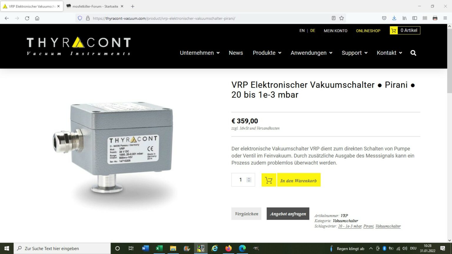PiraniManometer Arduino Stoppi