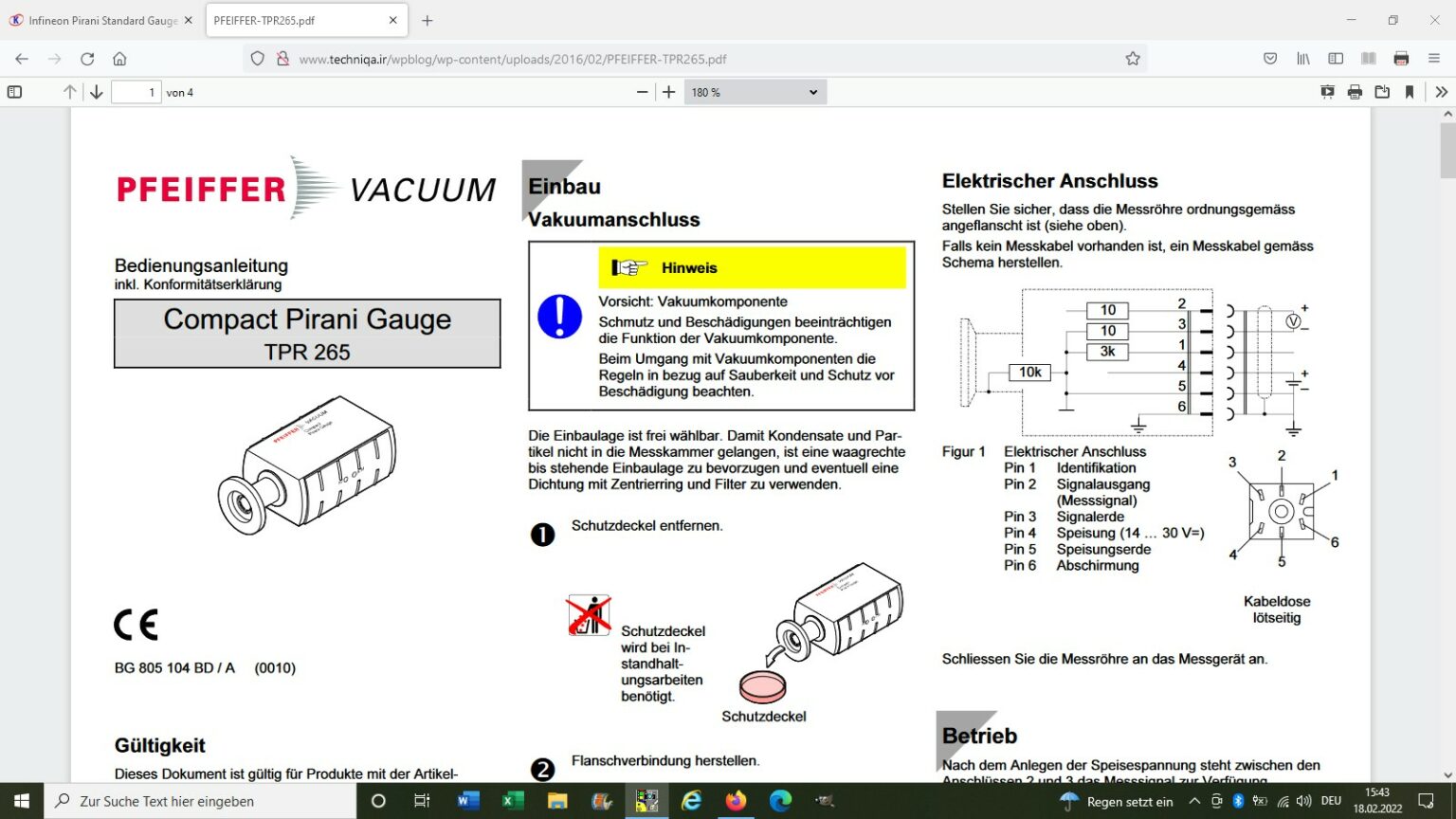 PiraniManometer Arduino Stoppi